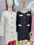 Ladies Elegant Lacey Neck Border Tweed Dresses